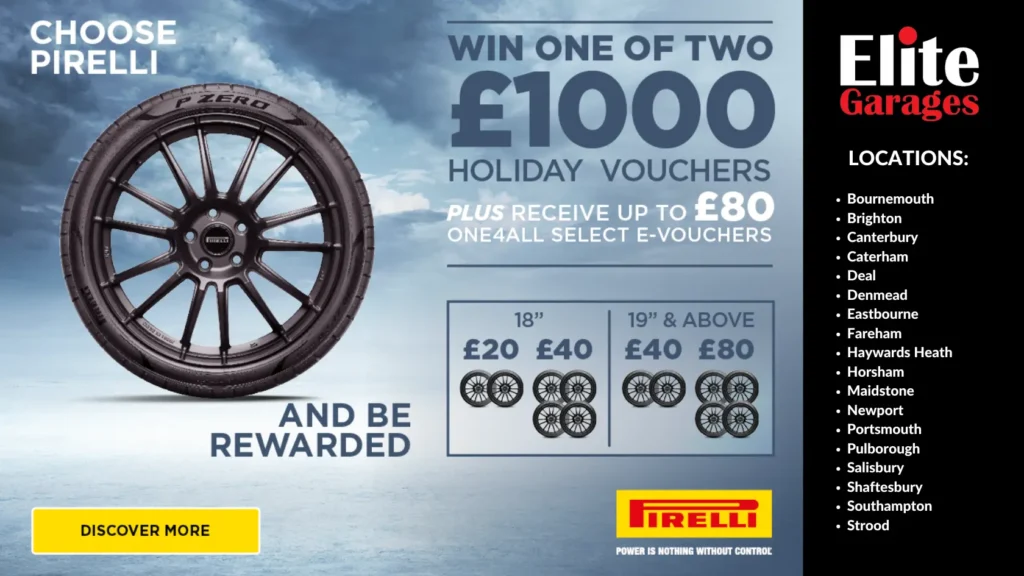 Pirelli tyre promotion with Elite Garages branches 